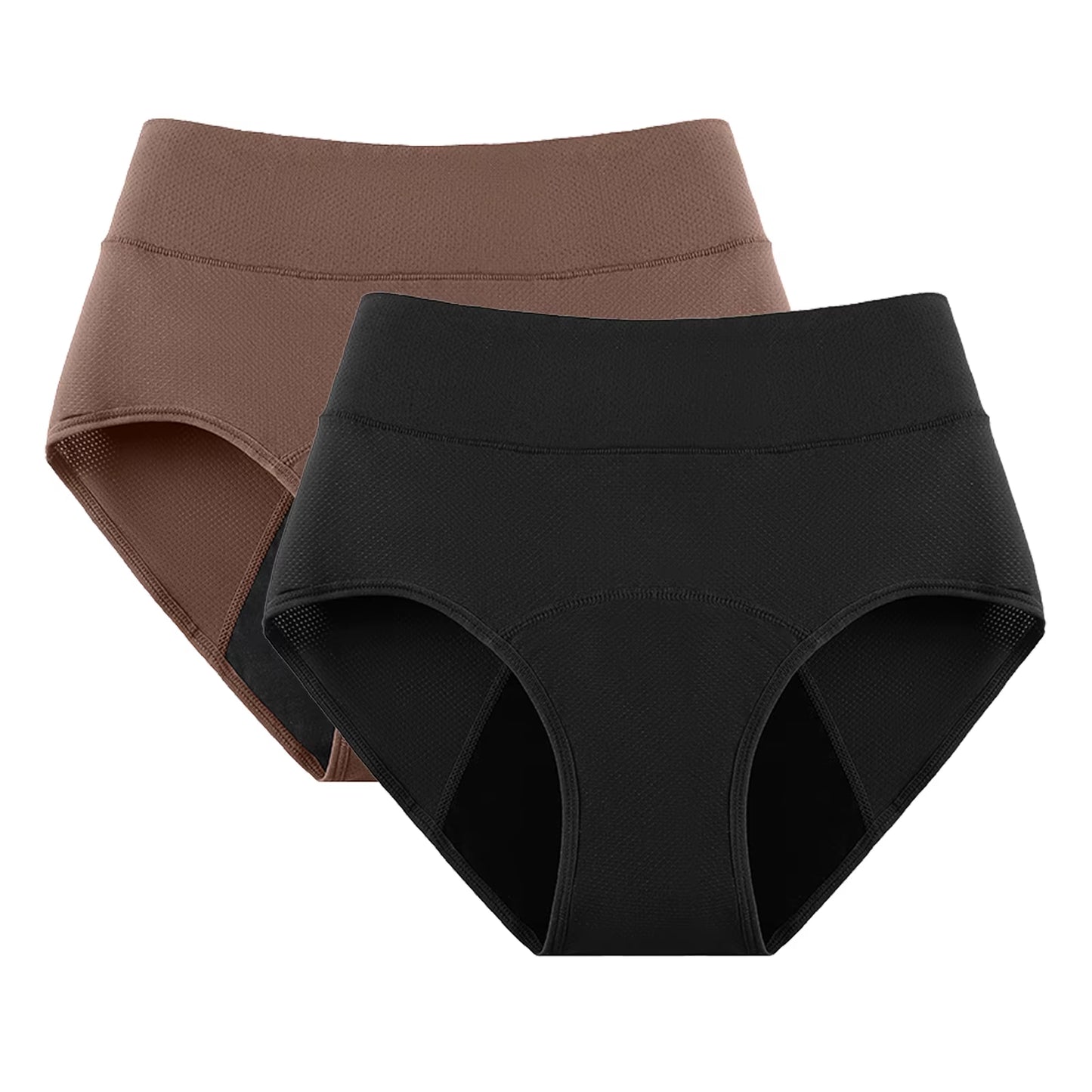 2-Pack High Waist 3-Layer Menstrual Panties for Women - Breathable, Waterproof, and Incontinence-Resistant Underwear in 5 Colors
