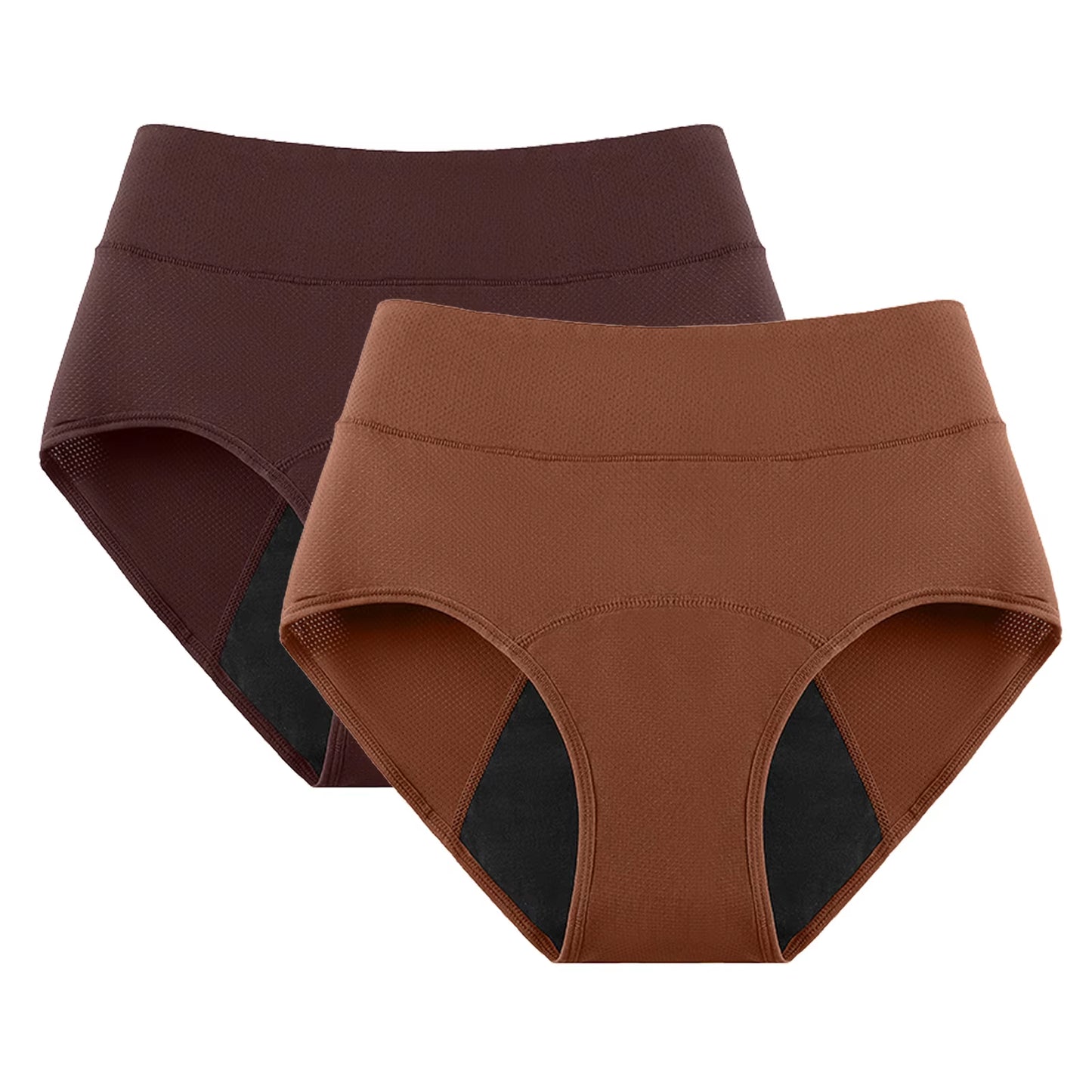 2-Pack High Waist 3-Layer Menstrual Panties for Women - Breathable, Waterproof, and Incontinence-Resistant Underwear in 5 Colors