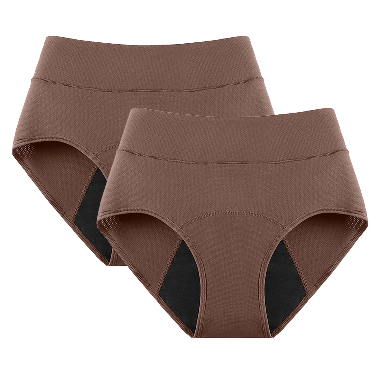 2-Pack High Waist 3-Layer Menstrual Panties for Women - Breathable, Waterproof, and Incontinence-Resistant Underwear in 5 Colors