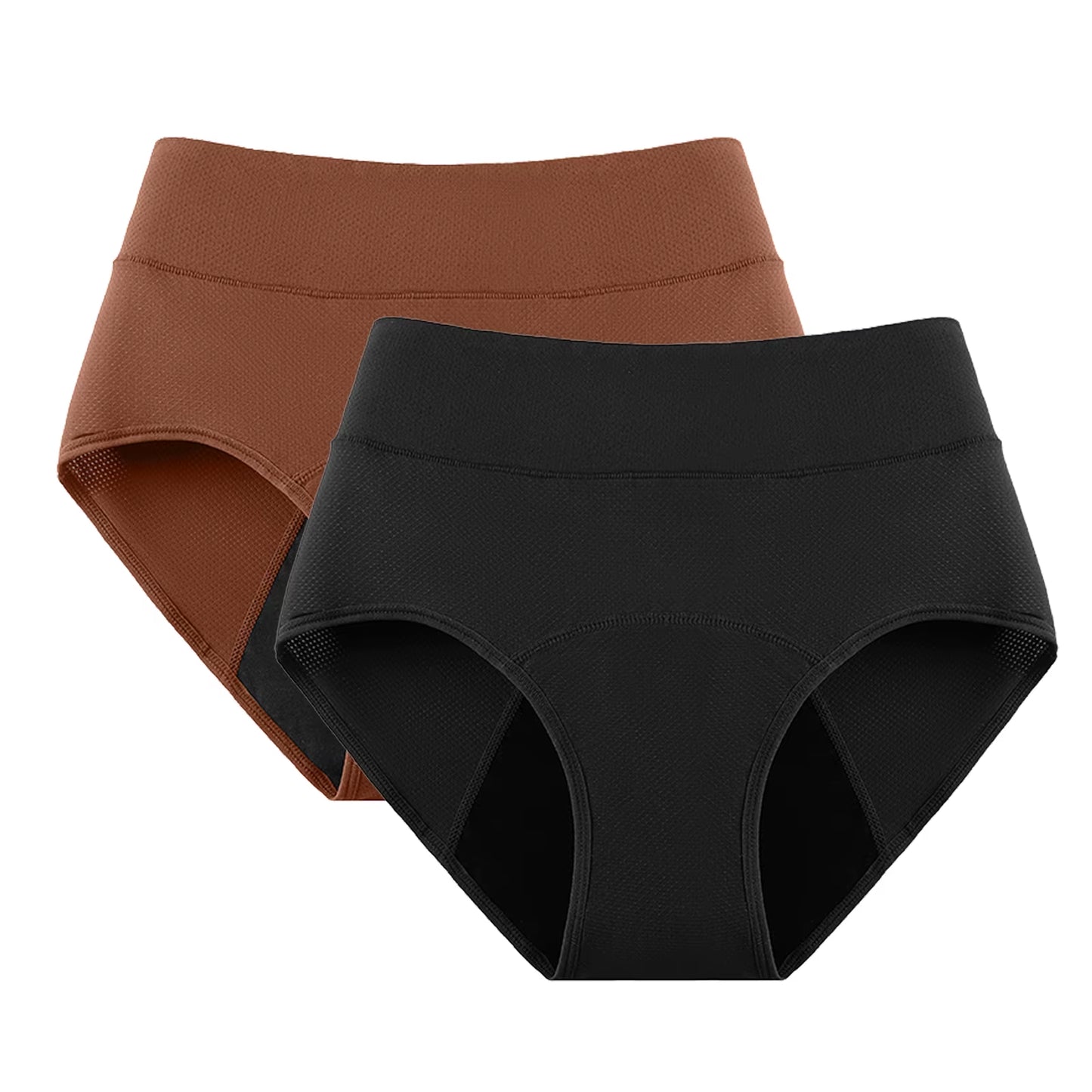 2-Pack High Waist 3-Layer Menstrual Panties for Women - Breathable, Waterproof, and Incontinence-Resistant Underwear in 5 Colors