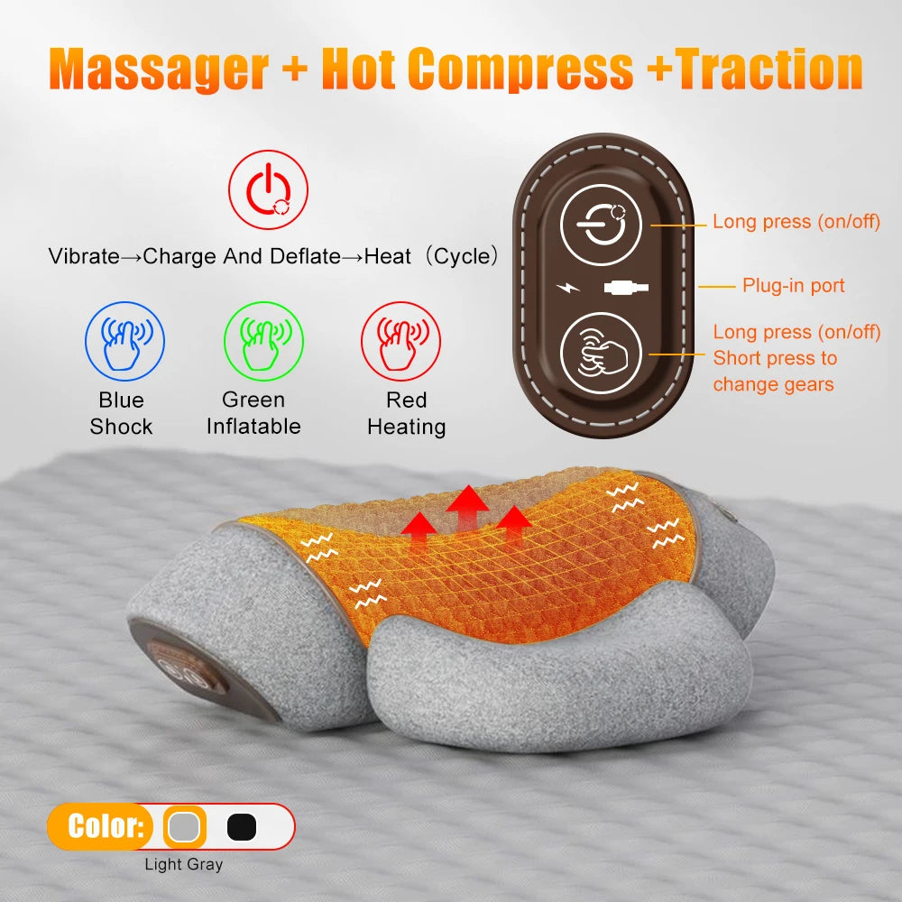 Rejuvenate Your Neck with the Ultimate Electric Neck Massager: Hot Compress, Vibration, and Cervical Support for Total Relaxation