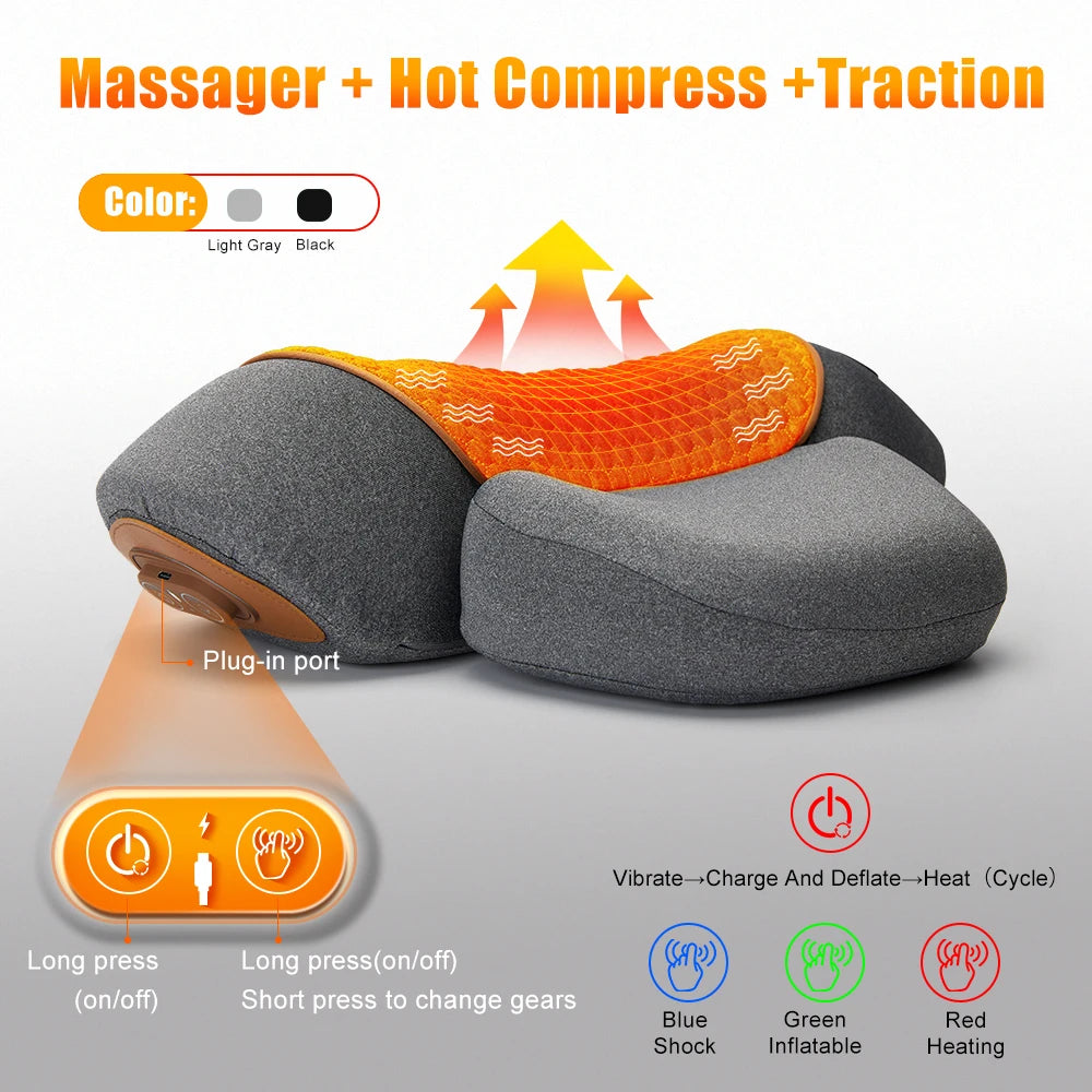 Rejuvenate Your Neck with the Ultimate Electric Neck Massager: Hot Compress, Vibration, and Cervical Support for Total Relaxation