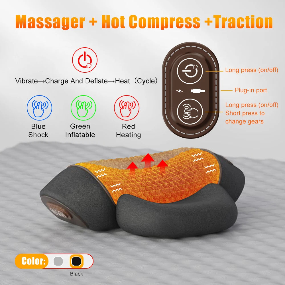Rejuvenate Your Neck with the Ultimate Electric Neck Massager: Hot Compress, Vibration, and Cervical Support for Total Relaxation