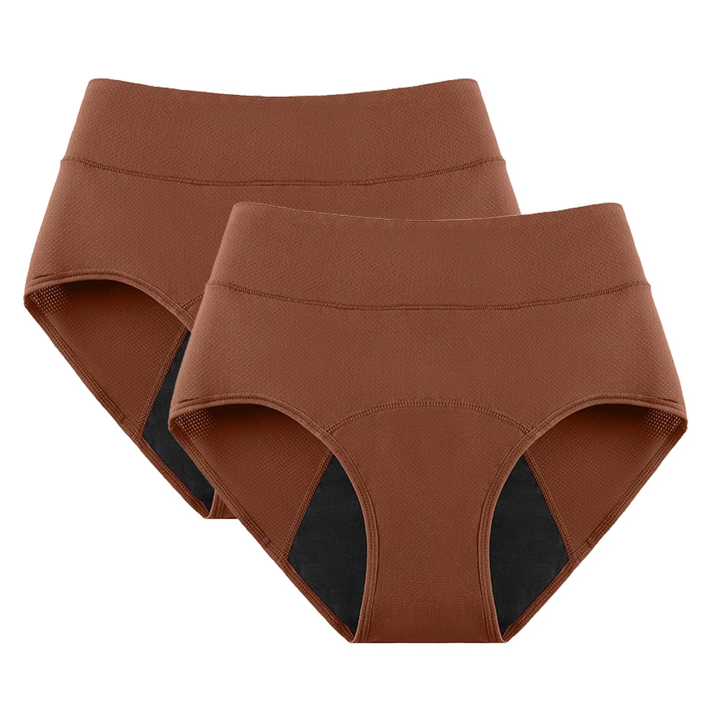2-Pack High Waist 3-Layer Menstrual Panties for Women - Breathable, Waterproof, and Incontinence-Resistant Underwear in 5 Colors