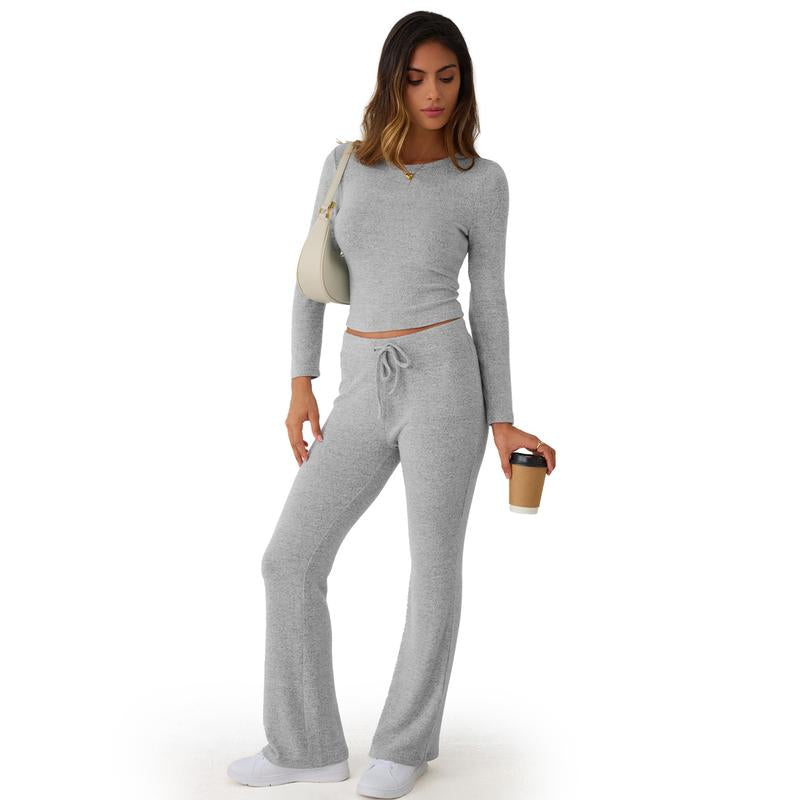 Elevate Your Comfort with TRENDY QUEEN Women’s 2 Piece Yoga Flare Leggings Set – Perfect for Casual Outings and Relaxation!