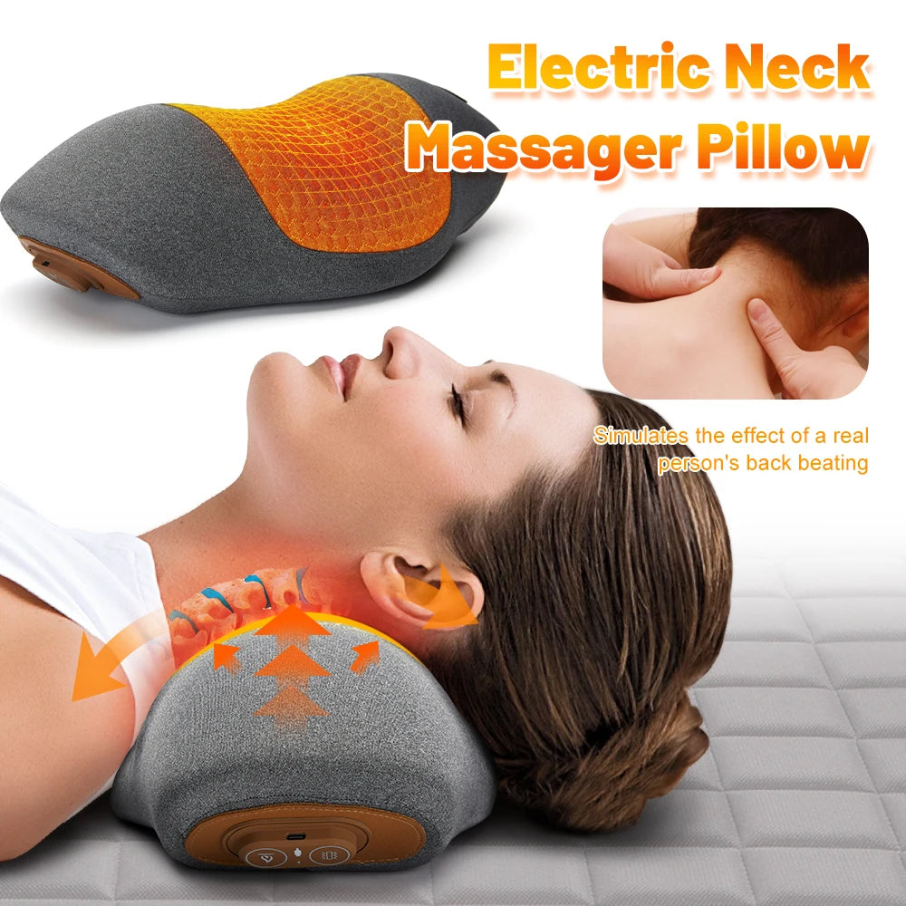 Rejuvenate Your Neck with the Ultimate Electric Neck Massager: Hot Compress, Vibration, and Cervical Support for Total Relaxation