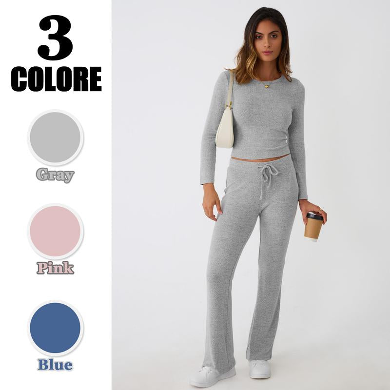 Elevate Your Comfort with TRENDY QUEEN Women’s 2 Piece Yoga Flare Leggings Set – Perfect for Casual Outings and Relaxation!