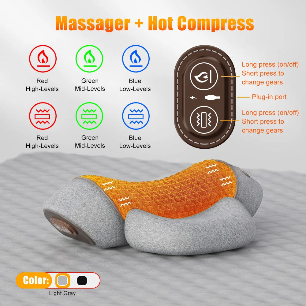 Rejuvenate Your Neck with the Ultimate Electric Neck Massager: Hot Compress, Vibration, and Cervical Support for Total Relaxation