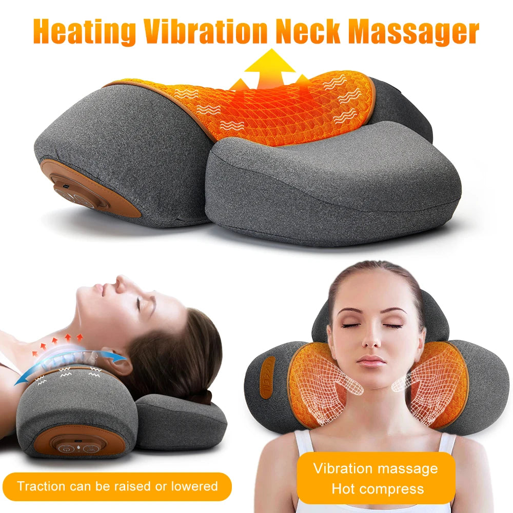 Rejuvenate Your Neck with the Ultimate Electric Neck Massager: Hot Compress, Vibration, and Cervical Support for Total Relaxation