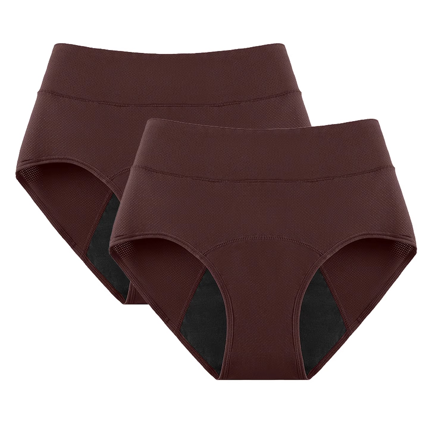 2-Pack High Waist 3-Layer Menstrual Panties for Women - Breathable, Waterproof, and Incontinence-Resistant Underwear in 5 Colors