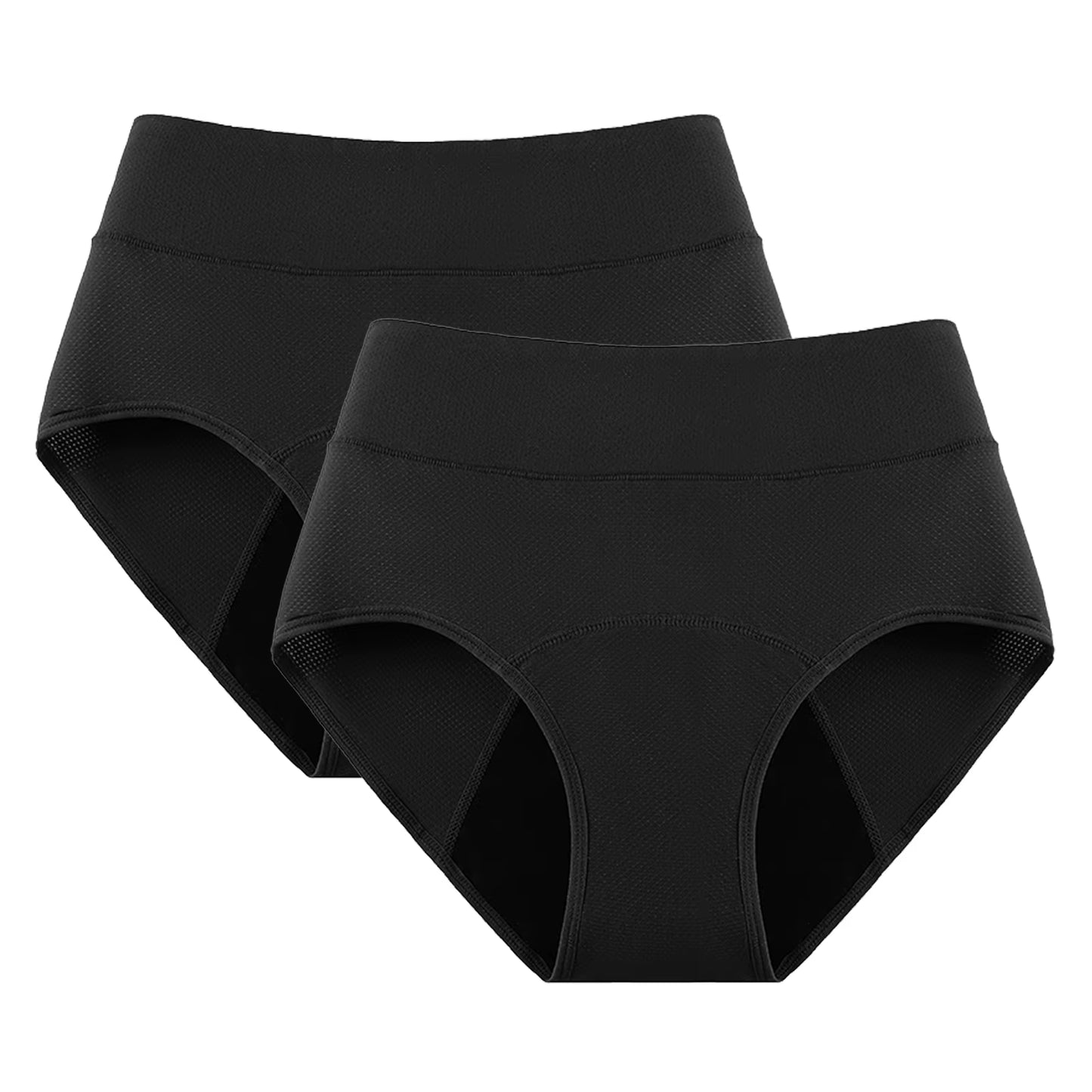 2-Pack High Waist 3-Layer Menstrual Panties for Women - Breathable, Waterproof, and Incontinence-Resistant Underwear in 5 Colors