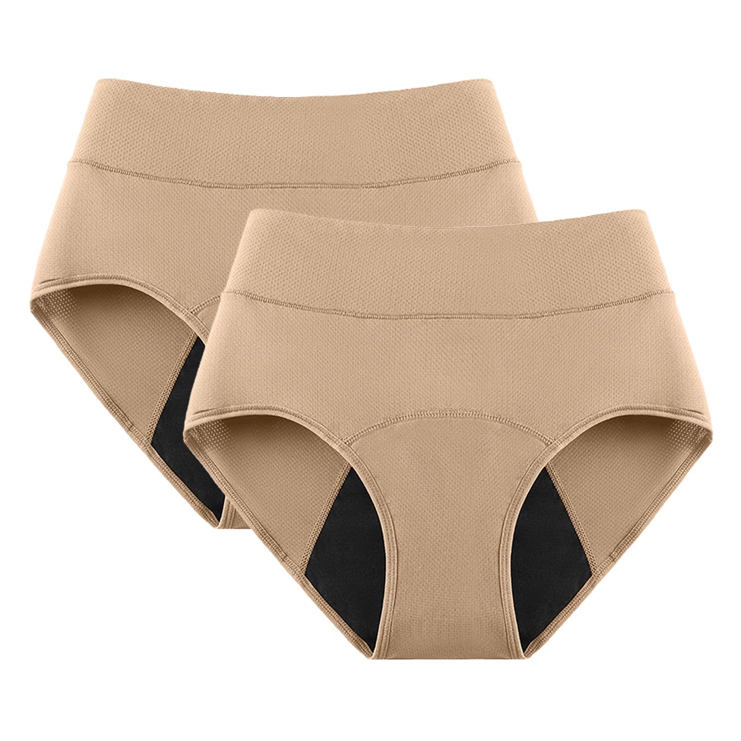 2-Pack High Waist 3-Layer Menstrual Panties for Women - Breathable, Waterproof, and Incontinence-Resistant Underwear in 5 Colors